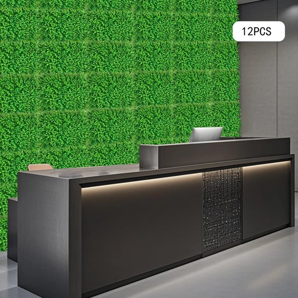Kunstige Plantevægpaneler - Vertikal Havevæg - Størrelse 40×60 cm, 12-pak - Materiale PE - Indendørs, Ophængt - Mælkehvid