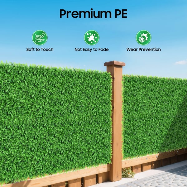 Kunstige Plantevægpaneler - Vertikal Havevæg - Størrelse 40×60 cm, 12-pak - Materiale PE - Indendørs, Ophængt - Mælkehvid
