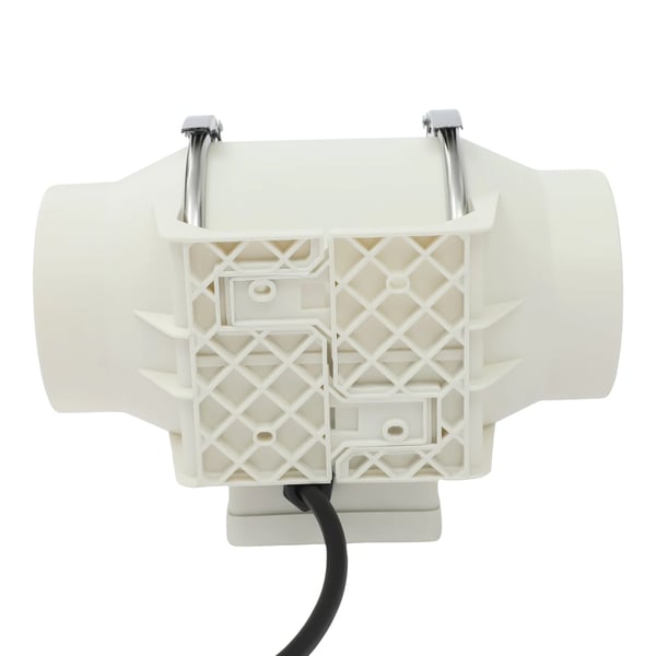 Rørventilator - Kanal udsugningsventilator - Diameter 9,5 cm - Støjsvag Drift - Væg- eller Kanalmontering - EU-stik - PP-plast - Beige