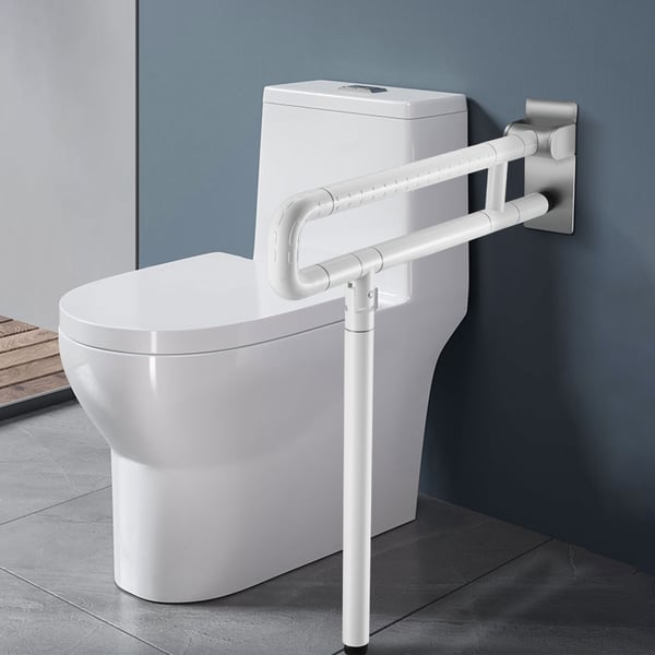 Toilet Sikkerhedsgreb - Støttearm - Væghængt - Foldbar - Rustfrit Stål - Høj Belastning - Hvid