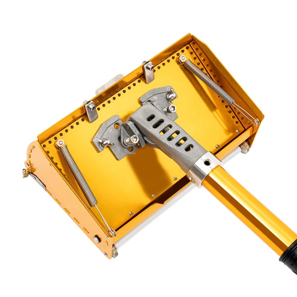Professionel spartelboks til gipsvæg - Flat Box 25,4 cm - Justerbart skaft 105–168 cm - Aluminiumslegering & silikone - Elektroforese-overflade - Gul