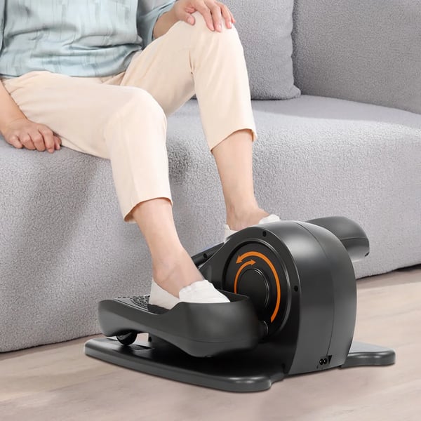 Sidde-crosstrainer - Motoriseret pedaltræner - 50 W - Touchskærm - Fjernbetjening - EU-stik - Bentræning - Sort