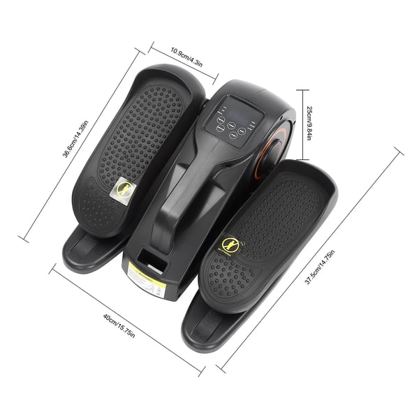 Sidde-crosstrainer - Motoriseret pedaltræner - 50 W - Touchskærm - Fjernbetjening - EU-stik - Bentræning - Sort