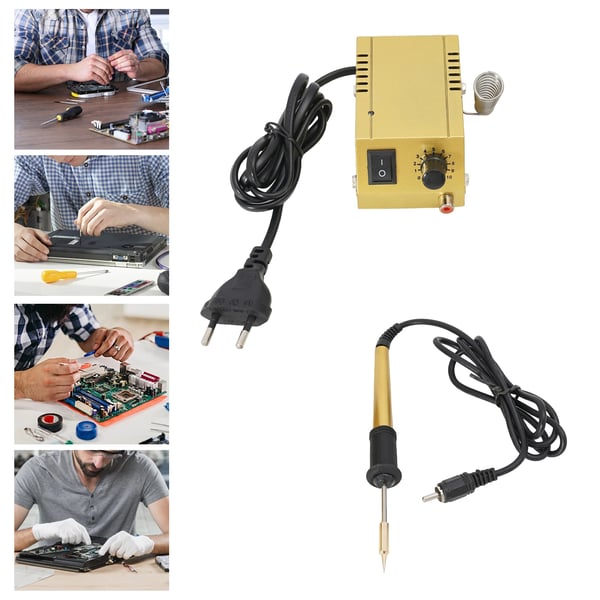 Mini loddestation - 12V loddestation sæt - 1–18 W - Til mobil- & computerreparation, komponentlodning - CE-certificeret - Gul
