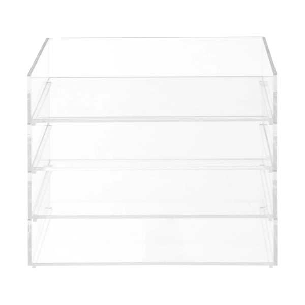 Skrivebordsorganizer - Akryl dokumentbakke - 4 niveauer - Stabelbar - A4 - Transparent