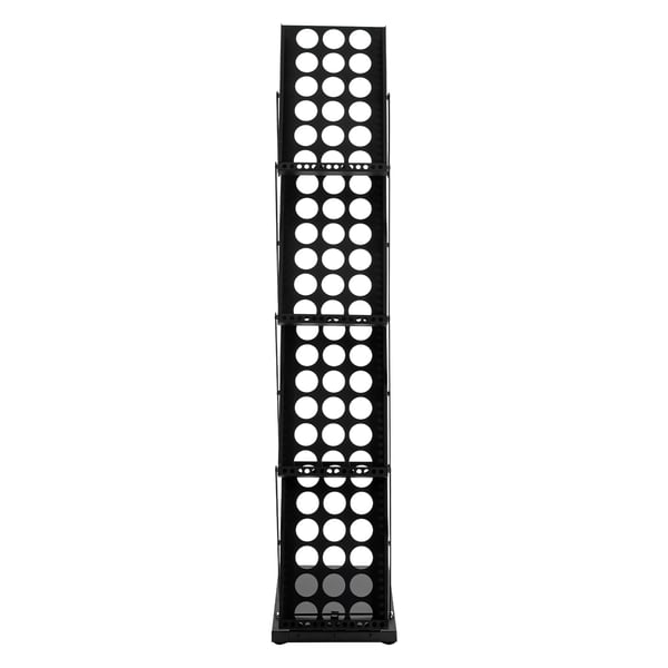 Magasinholder - 4 niveauer - Sammenklappelig - Vinklede hylder - Rustbestandig jernramme - Ingen montering - 36×27×132 cm - Sort