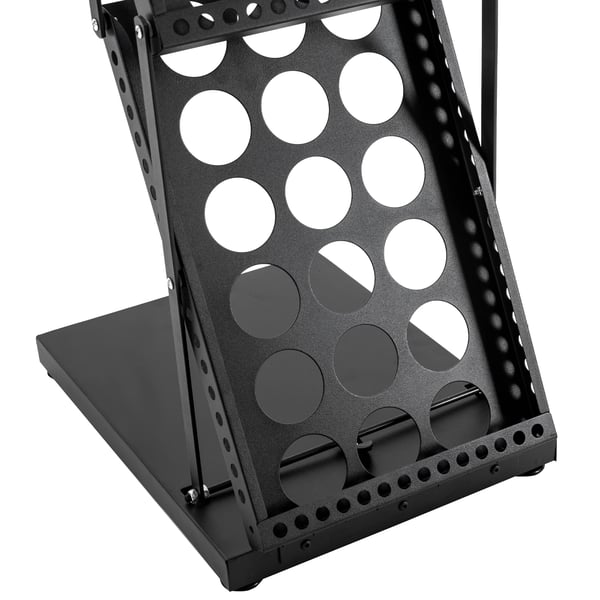 Magasinholder - 4 niveauer - Sammenklappelig - Vinklede hylder - Rustbestandig jernramme - Ingen montering - 36×27×132 cm - Sort