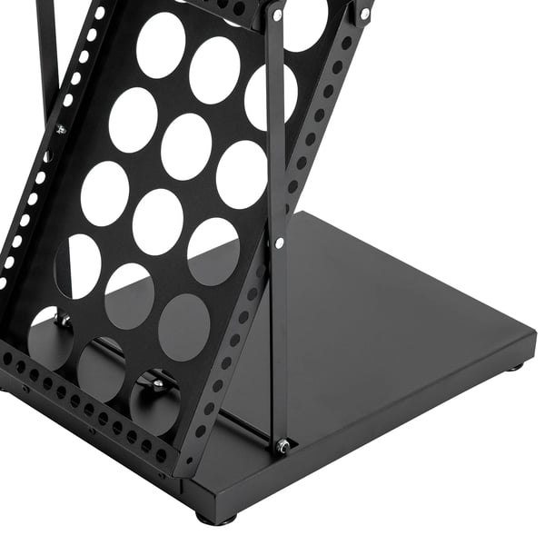 Magasinholder - 4 niveauer - Sammenklappelig - Vinklede hylder - Rustbestandig jernramme - Ingen montering - 36×27×132 cm - Sort
