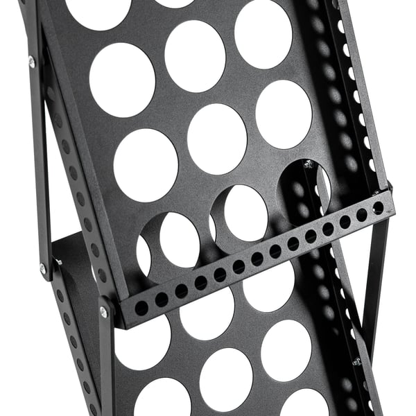 Magasinholder - 4 niveauer - Sammenklappelig - Vinklede hylder - Rustbestandig jernramme - Ingen montering - 36×27×132 cm - Sort