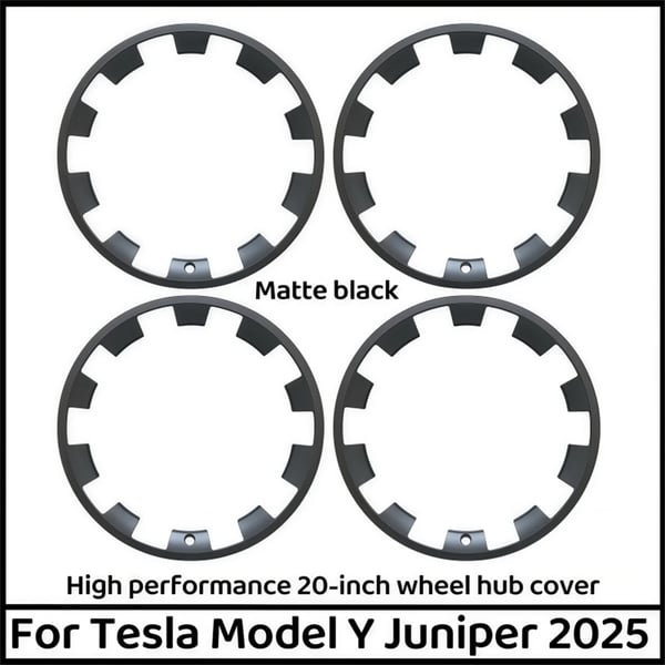 Fælgbeskytter - Hjulkapsel - 50,8 cm hjul - ABS - Ridsefast - Til Model Y Juniper 2025 - Mat sort/rød