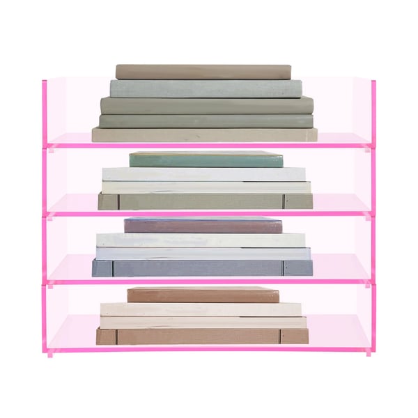 Skrivebordsorganizer - Skuffekabinet med 4 niveauer - Akryl - Udtrækkelige skuffer - Rektangulær - Til kontor & makeup - Pink
