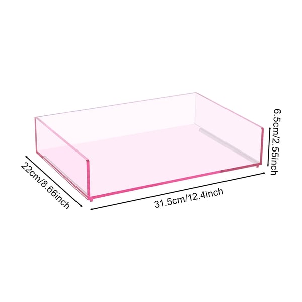 Skrivebordsorganizer - Skuffekabinet med 4 niveauer - Akryl - Udtrækkelige skuffer - Rektangulær - Til kontor & makeup - Pink