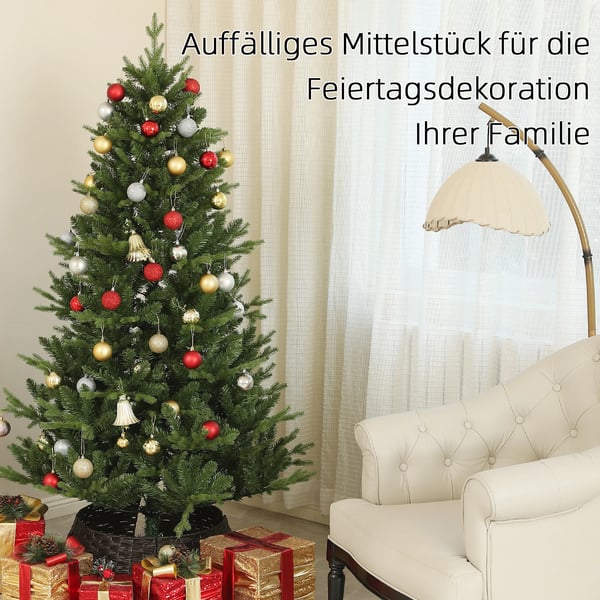 Kunstigt juletræ - XL 180 cm - 818 grenspidser - Hurtigt foldesystem - Stålstativ - Indendørs - Polyester - Olivengrøn