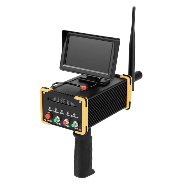 Metallinpaljastin - Kultadetektori maanalaisiin etsintöihin - HD LCD - Ladattava - 5,6–6 kHz, 360–440 Hz - Laturi 100–240 V - Musta