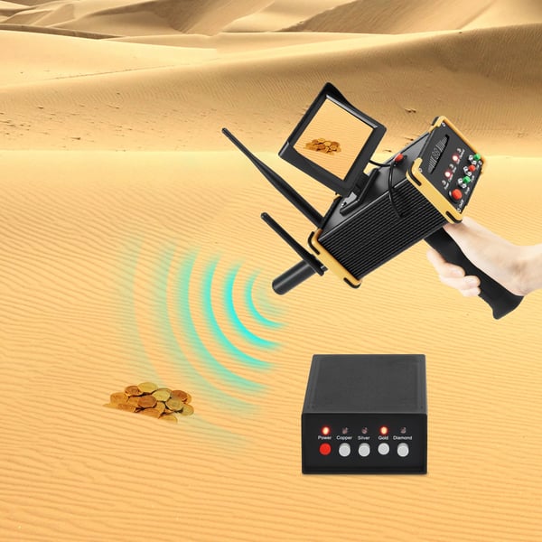 Metaldetektor - Guldfinder til underjordisk søgning - HD LCD - Genopladelig - 5,6–6 kHz, 360–440 Hz - Oplader 100–240 V - Sort