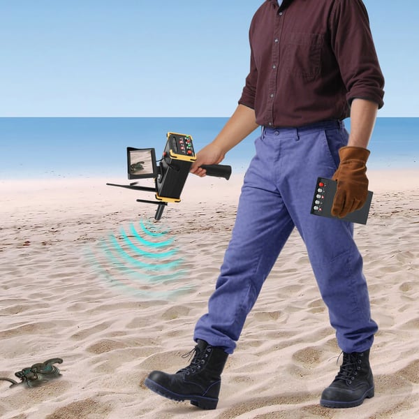 Metaldetektor - Guldfinder til underjordisk søgning - HD LCD - Genopladelig - 5,6–6 kHz, 360–440 Hz - Oplader 100–240 V - Sort