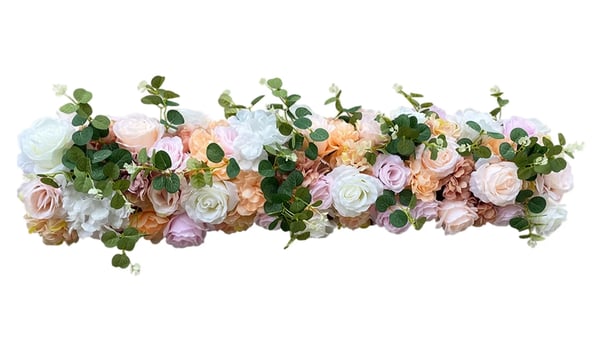 Kunstig Blomsterguirlande - Hængende Ranke - Silke & Plast - 100 x 30 cm - Indendørs - Bryllupsdekoration - Beige