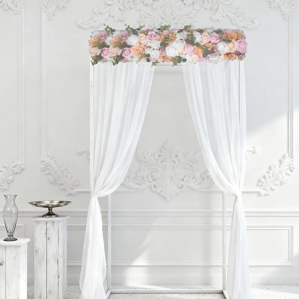 Kunstig Blomsterguirlande - Hængende Ranke - Silke & Plast - 100 x 30 cm - Indendørs - Bryllupsdekoration - Beige