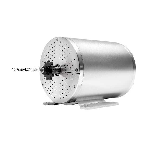 Børsteløs DC-motor - Højhastigheds BLDC - Aluminiumshus - Ø10,7 cm - Uden gear - Til el-løbehjul, elcykel, gokart - CE