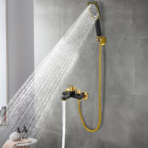 Badekarsarmatur med håndbruser - Brusesystem - Moderne design - Dobbelt funktion - Til hoteller, hjem og fitnesscentre - Hvid