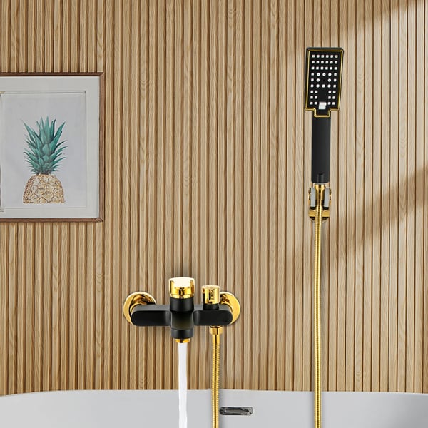 Badekarsarmatur med håndbruser - Brusesystem - Moderne design - Dobbelt funktion - Til hoteller, hjem og fitnesscentre - Hvid
