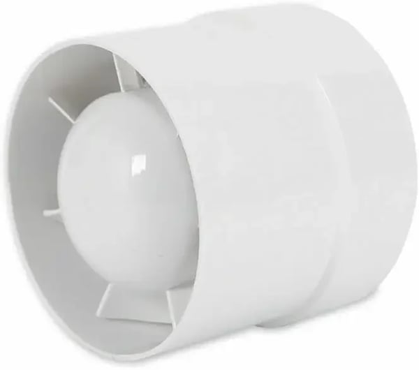 Badeværelsesventilator - Udsugningsventilator - 2200 RPM - Lav Støj 38 dB - 130 m³/h Luftstrøm - ABS Hus - Kobbermotor - Hvid