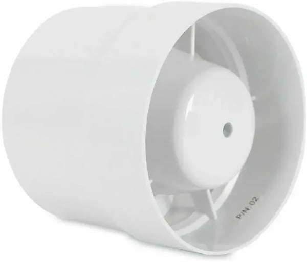 Badeværelsesventilator - Udsugningsventilator - 2200 RPM - Lav Støj 38 dB - 130 m³/h Luftstrøm - ABS Hus - Kobbermotor - Hvid