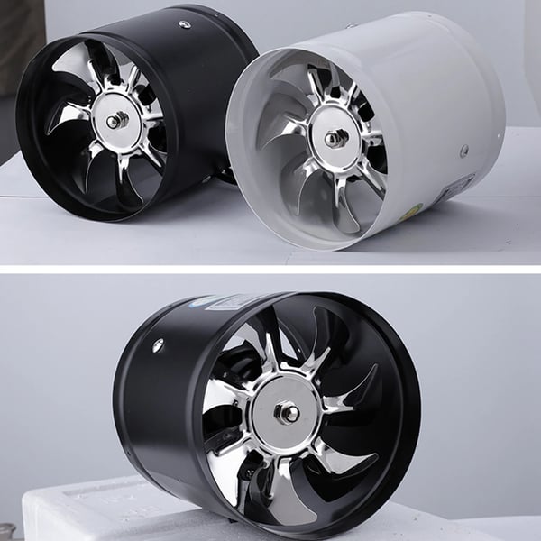 Industriel kanalventilator - Aksial rørventilator 150 mm - Luftmængde 500 m³/h - Effekt 40 W - Spænding 220V/50Hz - Metalhus, pulverlakeret - Sort