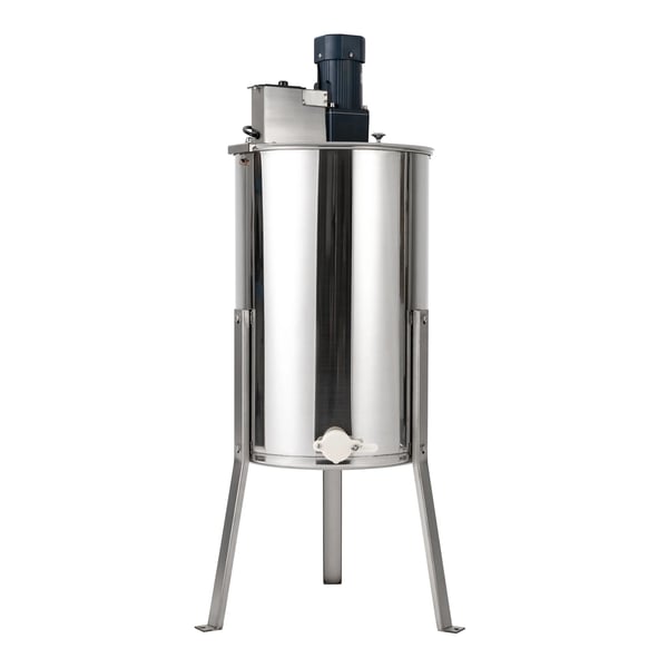 Honningslynge - Elektrisk 3-rammers centrifuge i rustfrit stål - Effekt 140 W, 370 omdr./min - Med trefod - Sølv