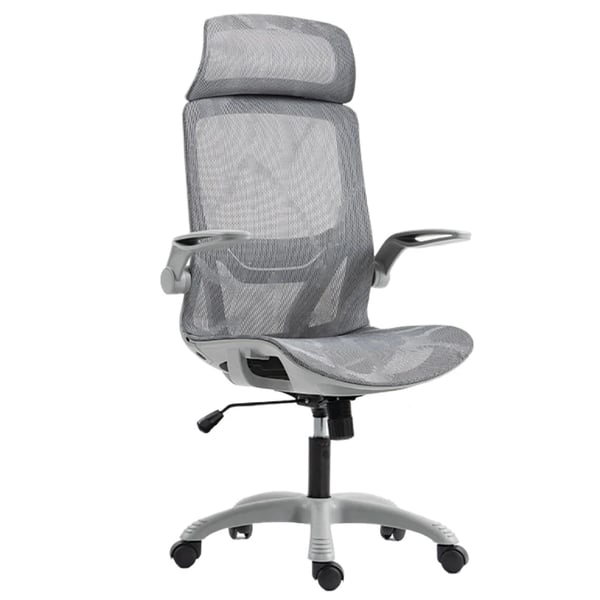 Ergonomisk mesh gamingstol - Kontorstol - 3D justerbare armlæn - 110° vippefunktion - Åndbar høj ryg - Mørkegrå