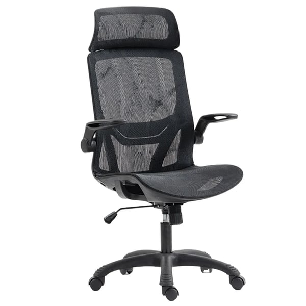 Ergonomisk mesh gamingstol - Kontorstol med høj ryg - 3D-justerbare armlæn - 110° vippefunktion - Åndbar - Sort