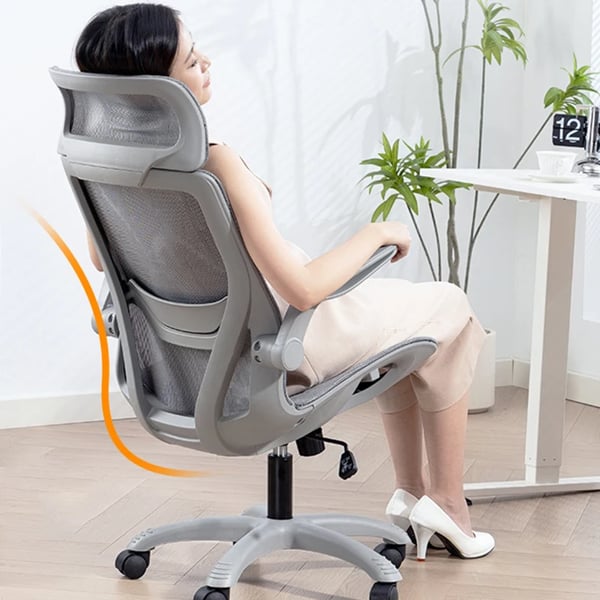 Ergonomisk mesh gamingstol - Kontorstol - 3D justerbare armlæn - 110° vippefunktion - Åndbar høj ryg - Mørkegrå