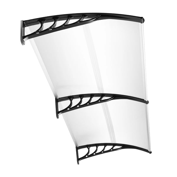 Dörr-/fönstertak - Polykarbonat skärmtak - 200×90 cm - UV-skydd - Regnskydd - Utan konsoler - Transparent