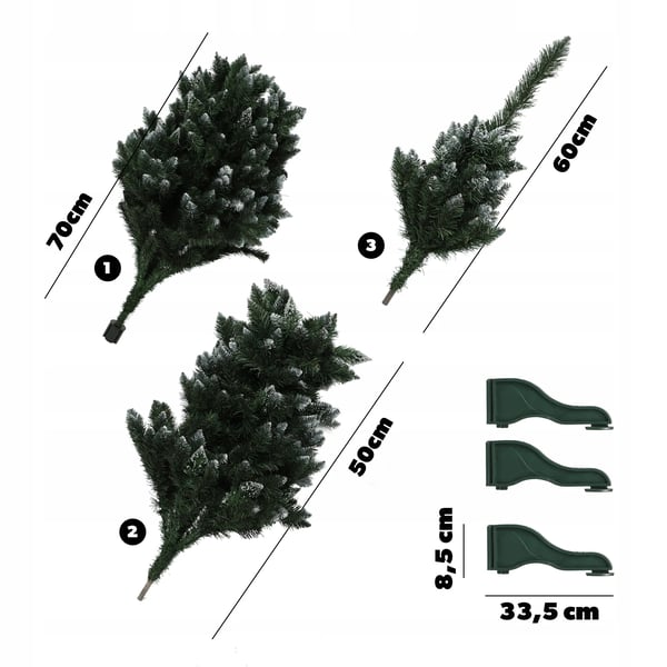 Juletræ - Kunstgran - 180 cm (1,8 m) - Naturtro - Snedrys - Uden Lys - Premium - Grøn