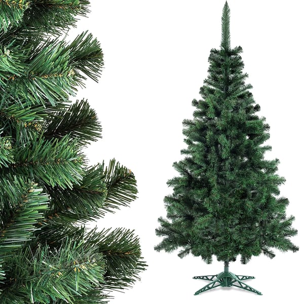 Kunstigt juletræ - Plastjuletræ - Naturtro udseende - Uden lys - Med fod - CE-mærket