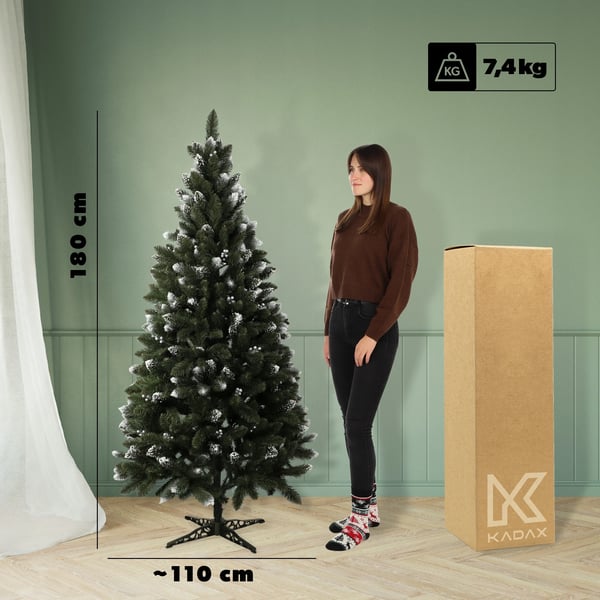 Juletræ - Kunstigt juletræ - 180 cm (1,8 m) - Realistisk look - Genanvendelig - Til indendørs brug