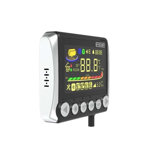 Parkeringsvarmer - S-A2409PRO LCD-afbryder - WiFi & Bluetooth - 12V/24V - Til bil & autocamper - Sort