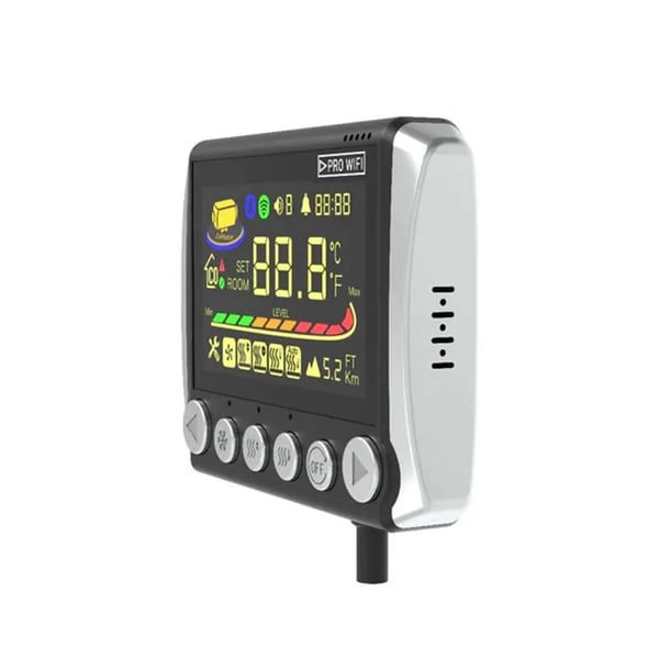 Parkeringsvarmer - S-A2409PRO LCD-afbryder - WiFi & Bluetooth - 12V/24V - Til bil & autocamper - Sort