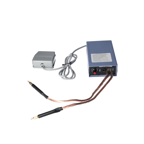 Punktsvejser - Håndholdt punktsvejsemaskine - 5000 W - 0–800 A justerbar - Til Li‑batteri - 0,1–0,15 mm nikkelbånd - 110–240 V - Rustrød