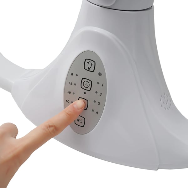 Babygynge/Babybouncer - Elektrisk gynge - Fjernbetjening & Bluetooth - Tidsindstilling - Automatisk vugning - Maks 20 kg - 0–15 mdr - Grå
