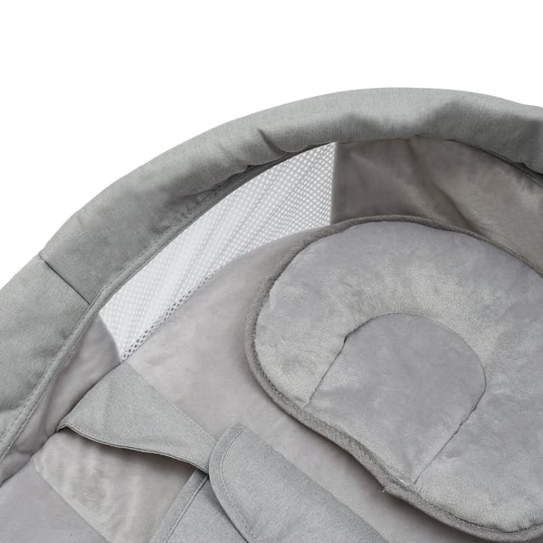 Babygynge/Babybouncer - Elektrisk gynge - Fjernbetjening & Bluetooth - Tidsindstilling - Automatisk vugning - Maks 20 kg - 0–15 mdr - Grå