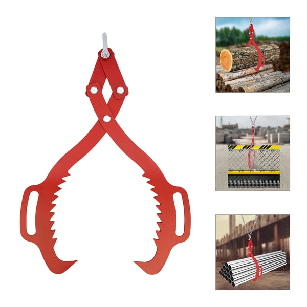 Stocktång - Skogsgrip med handtag - 1000 kg lyftkapacitet - 63,5 cm - Plast - Röd