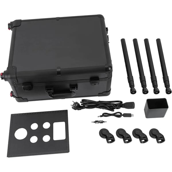 Makeuptaske - Kosmetikkuffert med hjul - 8 LED-lys - Stikkontakt og ladeport - PVC - 53 cm - Sort