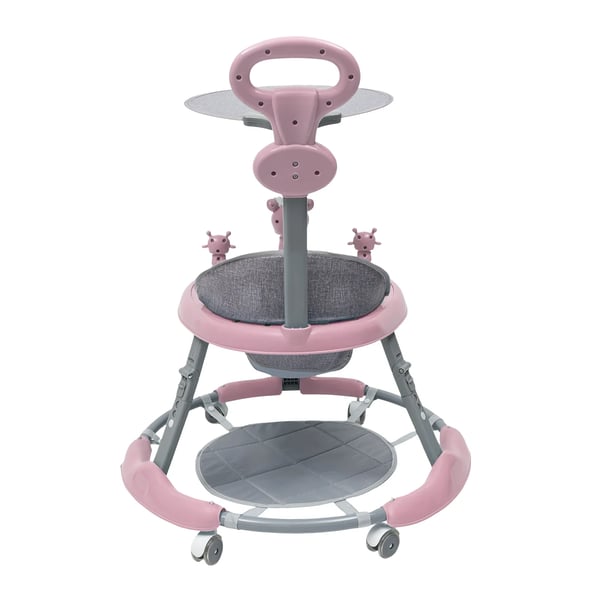Småbørns gåbil - Gåstol - Sammenklappelig - Med musik - Multi-tilstand - Støjsvage PVC-hjul - Ramme i rustfrit stål - 1–2 år - Rosa