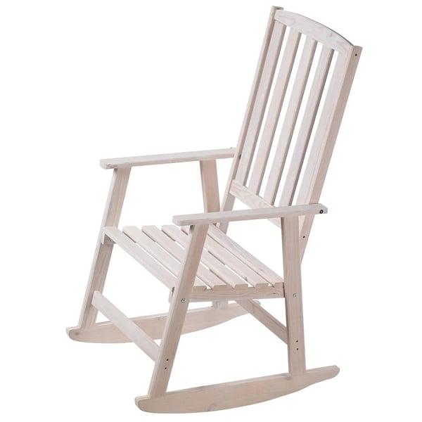 Have gyngestol - Gyngestol i træ - Til terrasse & stue - Ergonomisk komfort - Stabil ramme - Hvid