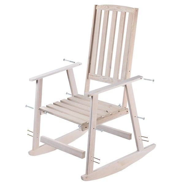 Have gyngestol - Gyngestol i træ - Til terrasse & stue - Ergonomisk komfort - Stabil ramme - Hvid