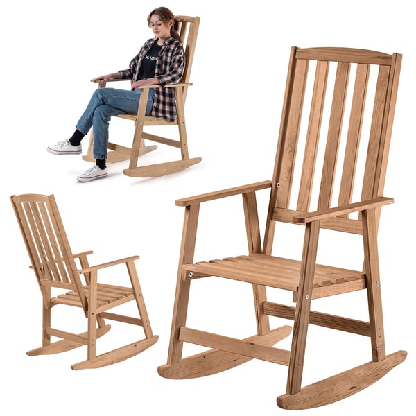 Puutarhan keinutuoli - Puinen keinutuoli - Terassille ja olohuoneeseen - Ergonominen - Tukeva - Mukava