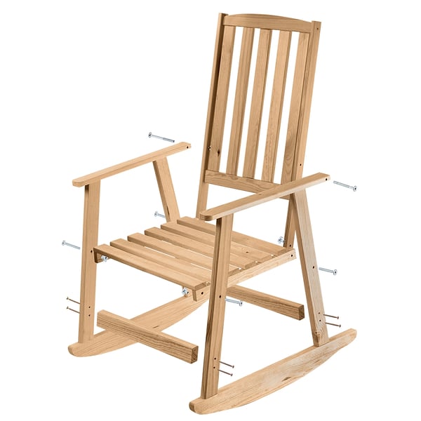 Puutarhan keinutuoli - Puinen keinutuoli - Terassille ja olohuoneeseen - Ergonominen - Tukeva - Mukava