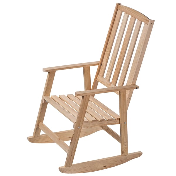 Trädgårdsgungstol - Gungstol i trä - För terrass och vardagsrum - Bekväm ergonomi - Fristående konstruktion