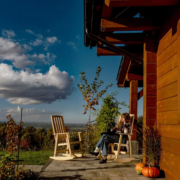 Have-gyngestol - Gyngestol i træ - Til terrasse og stue - Komfortabel og ergonomisk - Fritstående konstruktion
